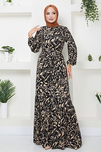 moda selvim Dress DVL215 Black - Thumbnail