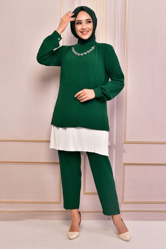 MRV E.F.S. - Hijab Suit with Necklace EFS4070-M Emerald