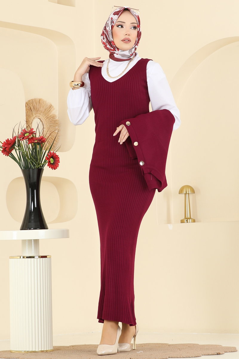 Hırkalı Triko Takım 1438MT581 Bordo