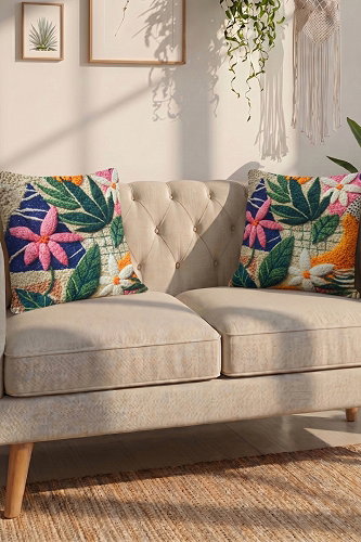 moda selvim HOME&LIFESTYLE 1053HB1195 Cream & Navy Blue - Thumbnail