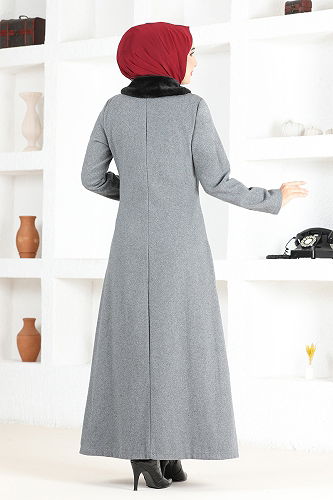 moda selvim معطفEND5563-M أنثراسايت - Thumbnail