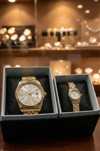 C.L.S.K. - İçi Beyaz Çift Kol Saati 8228-09CLSK1184 Gold