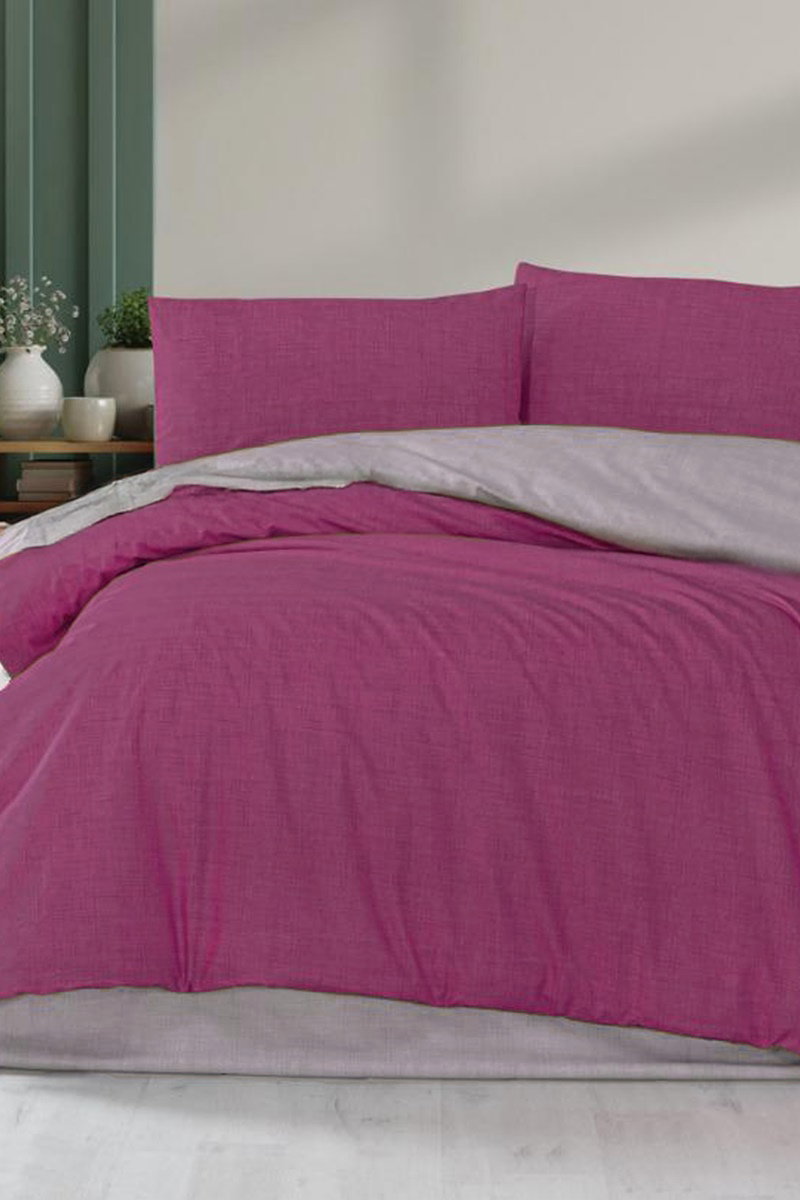 İki Kişilik Çift Taraflı Nevresim Takımı 8505BLH1197 Pembe&Gri