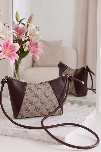 moda selvim İnce Askılı Omuz Çantası 4002LPRK1206 Bordo - Thumbnail