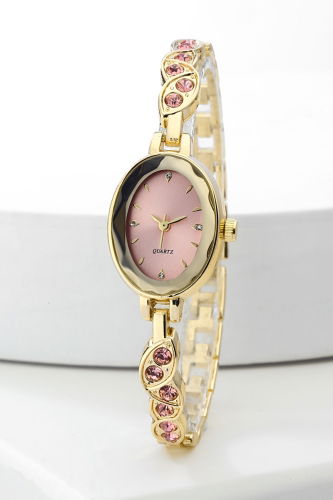 C.L.S.K. - İnce Kordonlu Kadın Kol Saati 8997CLSK1184 Gold&Pembe