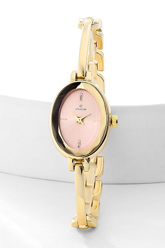 moda selvim İnce Kordonlu Zarif Kol Saati 8537CLSK1184 Gold&Pembe - Thumbnail