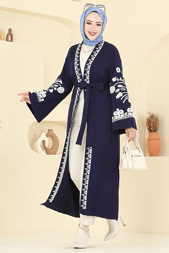 moda selvim İşleme Detay Triko Hırka 10493KL398 Laci - Thumbnail