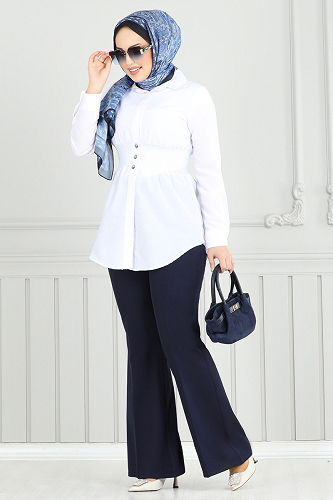 moda selvim İspanyol Paça Pantolon 6629YG95 Laci - Thumbnail