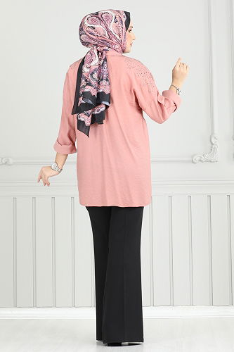 moda selvim İspanyol Paça Pantolon 6629YG95 Siyah - Thumbnail