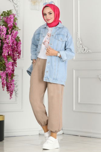 moda selvim JACKET 10003ETT926 Light Denim - Thumbnail