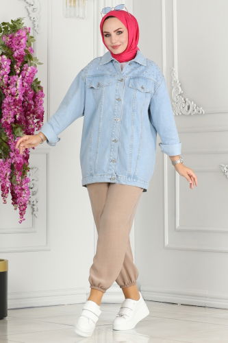 moda selvim JACKET 10003ETT926 Light Denim - Thumbnail