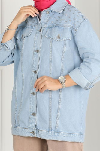 moda selvim JACKET 10003ETT926 Light Denim - Thumbnail