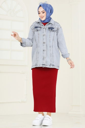 moda selvim Jacket 10003ETT926 Light Denim - Thumbnail