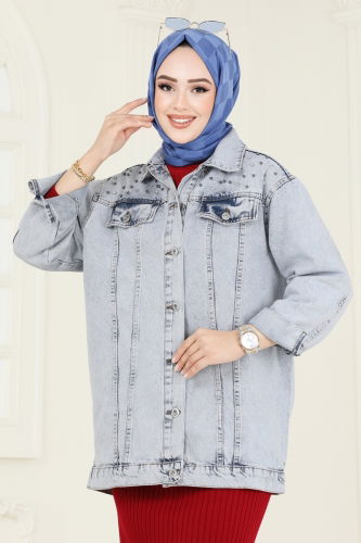 moda selvim Jacket 10003ETT926 Light Denim - Thumbnail