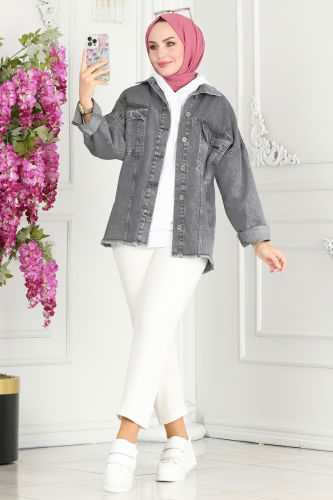 moda selvim JACKET 16697ETT926 Anthracite - Thumbnail