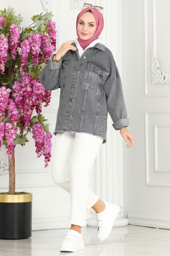 moda selvim JACKET 16697ETT926 Anthracite - Thumbnail