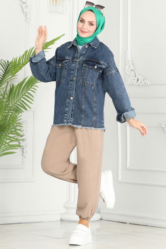 moda selvim Jacket 16697ETT926 Denim - Thumbnail