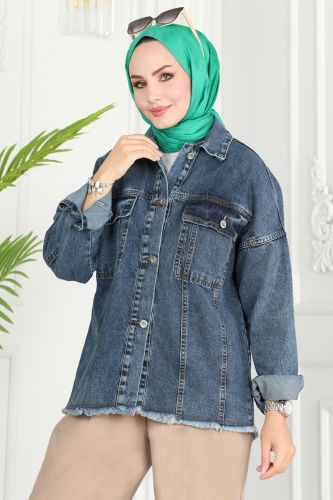 moda selvim Jacket 16697ETT926 Denim - Thumbnail