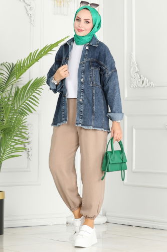 moda selvim Jacket 16697ETT926 Denim - Thumbnail