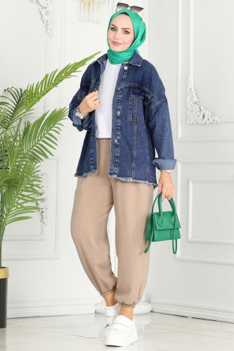 moda selvim Jacket 16697ETT926 Denim - Thumbnail