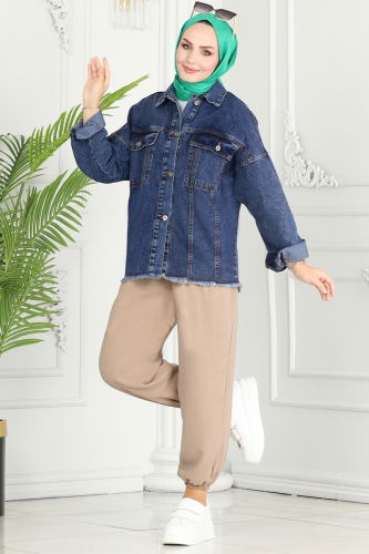 moda selvim Jacket 16697ETT926 Denim - Thumbnail