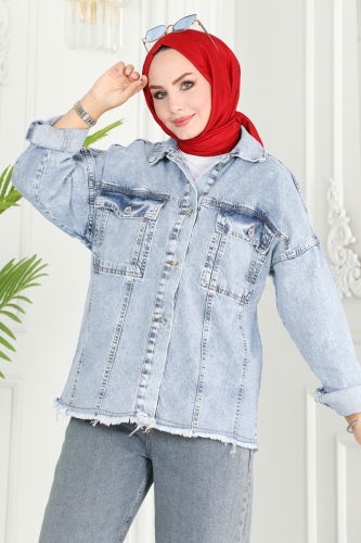 moda selvim Jacket 16697ETT926 Washed Jeans - Thumbnail