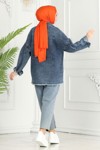 moda selvim JACKET 16698ETT926 Denim - Thumbnail