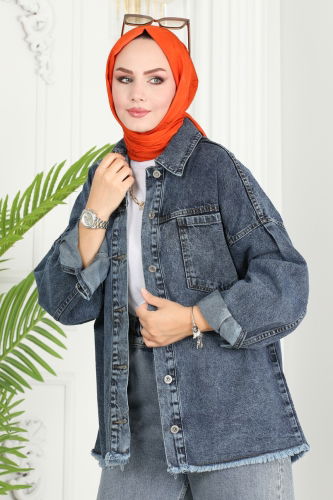 moda selvim JACKET 16698ETT926 Denim - Thumbnail