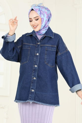 moda selvim Jacket 16698ETT926 Denim - Thumbnail