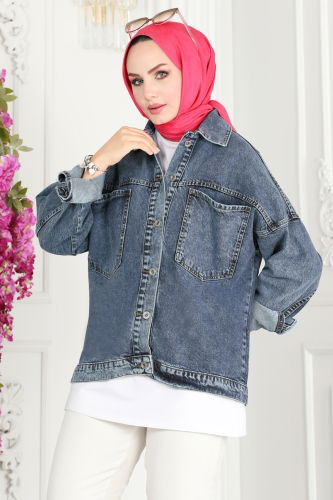 moda selvim JACKET 16700ETT926 Denim - Thumbnail