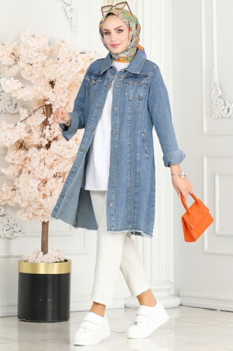 moda selvim JACKET 20369ETT926 Washed Jeans - Thumbnail