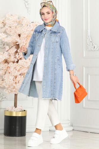 moda selvim Jacket 20369ETT926 Washed Jeans - Thumbnail