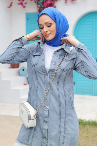 moda selvim Jacket 20369ETT926 Washed Jeans - Thumbnail