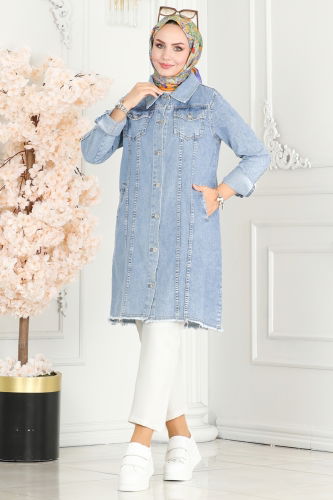 moda selvim Jacket 20369ETT926 Washed Jeans - Thumbnail