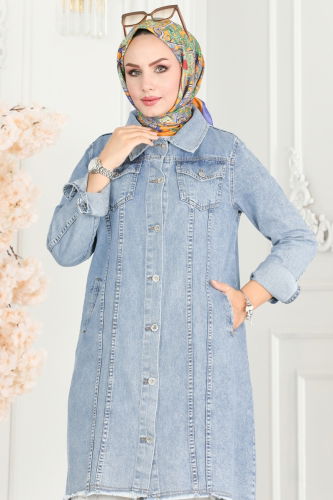 moda selvim Jacket 20369ETT926 Washed Jeans - Thumbnail