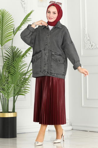 moda selvim Jacket 20387ETT926 Anthracite - Thumbnail