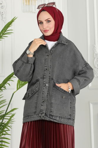 moda selvim Jacket 20387ETT926 Anthracite - Thumbnail