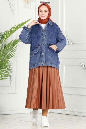 moda selvim Jacket 20387ETT926 Denim - Thumbnail