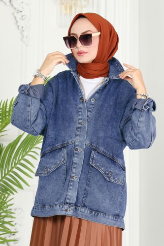 moda selvim Jacket 20387ETT926 Denim - Thumbnail