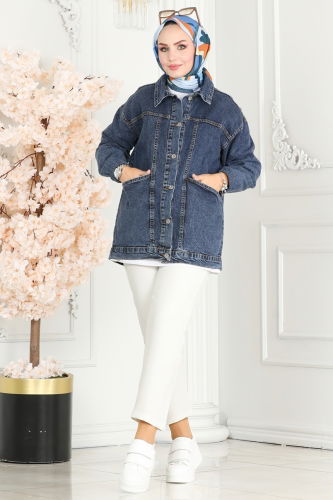 moda selvim JACKET 20393ETT926 Denim - Thumbnail