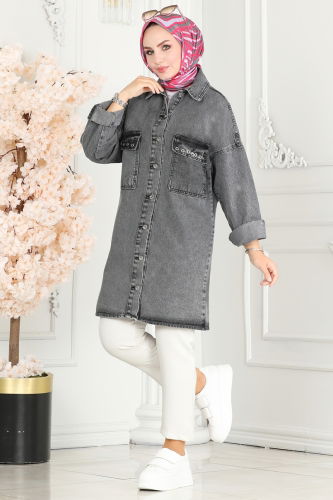 moda selvim JACKET 20411ETT926 Anthracite - Thumbnail