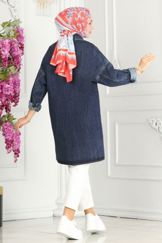 moda selvim JACKET 20411ETT926 Dark Denim - Thumbnail