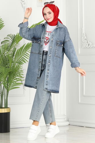 moda selvim JACKET 20411ETT926 Washed Jeans - Thumbnail