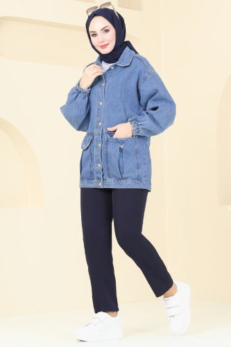 moda selvim Jacket 20464ETT926 Denim - Thumbnail