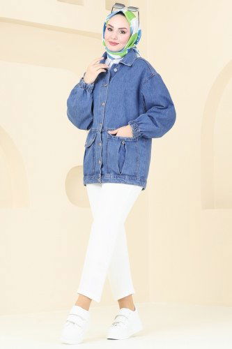 moda selvim Jacket 20464ETT926 Light Denim - Thumbnail