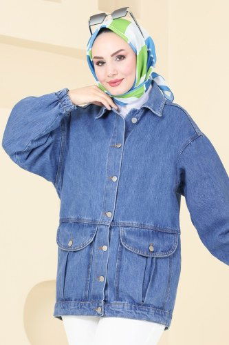 moda selvim Jacket 20464ETT926 Light Denim - Thumbnail