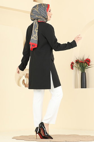 moda selvim جاكيت أسود 2878SLK540 - Thumbnail