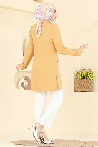 moda selvim جاكيت خردلي 2878SLK540 - Thumbnail