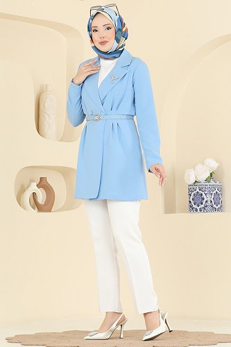 moda selvim جاكيت أزرق فاتح 2882SLK540 - Thumbnail