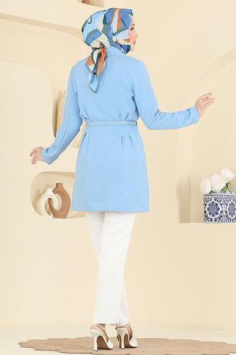 moda selvim جاكيت أزرق فاتح 2882SLK540 - Thumbnail